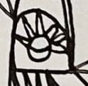hand drawn icon of abstract eye, sun and moon, and swirl