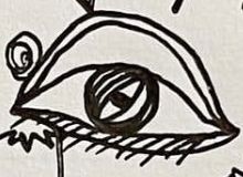 hand drawn icon of abstract eye, sun and moon, and swirl